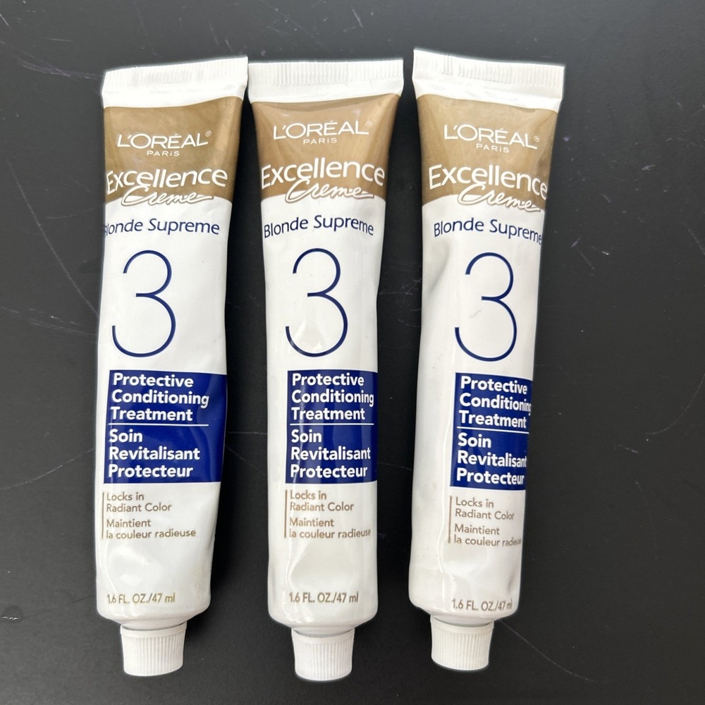 3 Tubes Loreal Excellence Creme Blonde Supreme #3 Conditioning Treatment  1.86oz